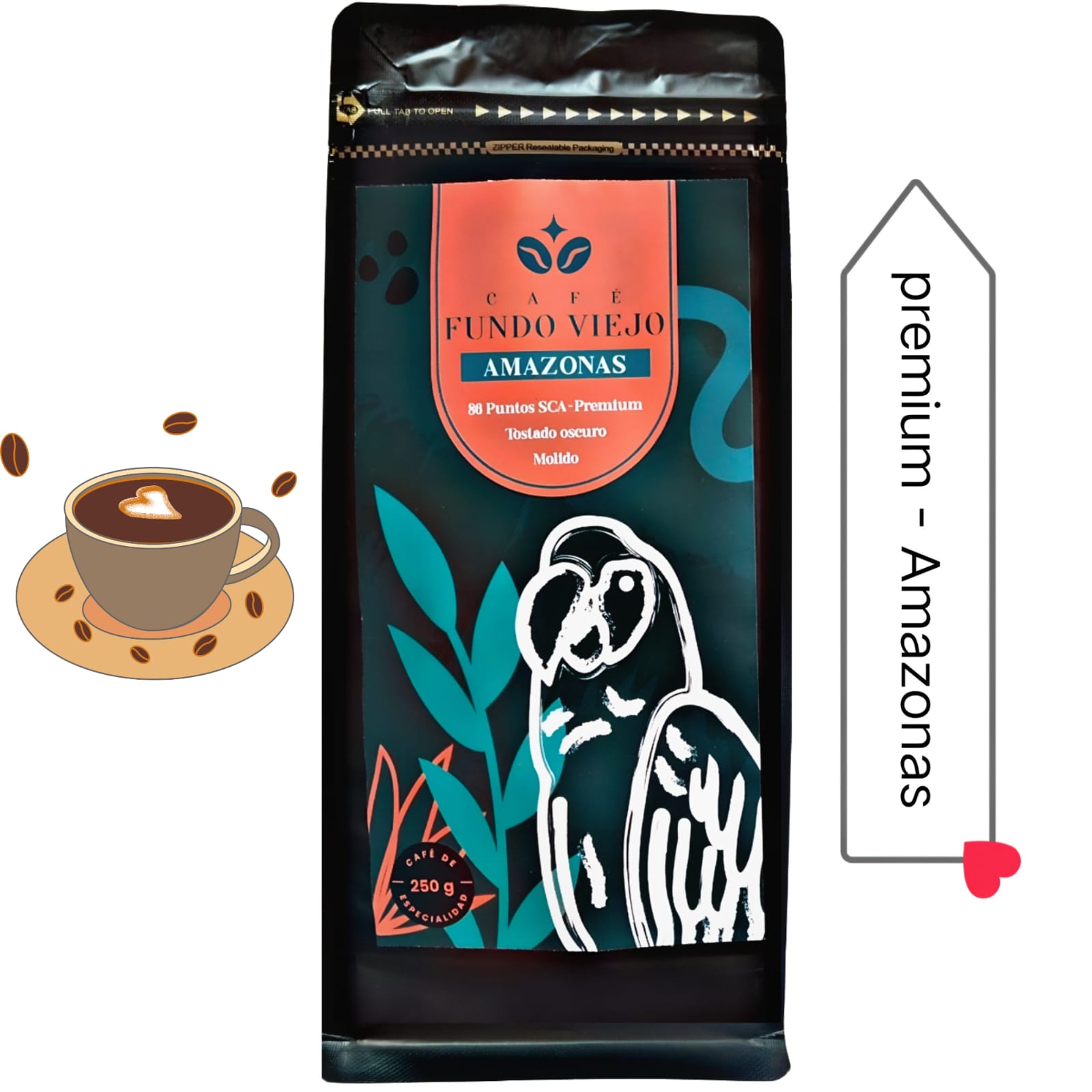 Café Premium,Tostado Oscuro, Molido 250g.